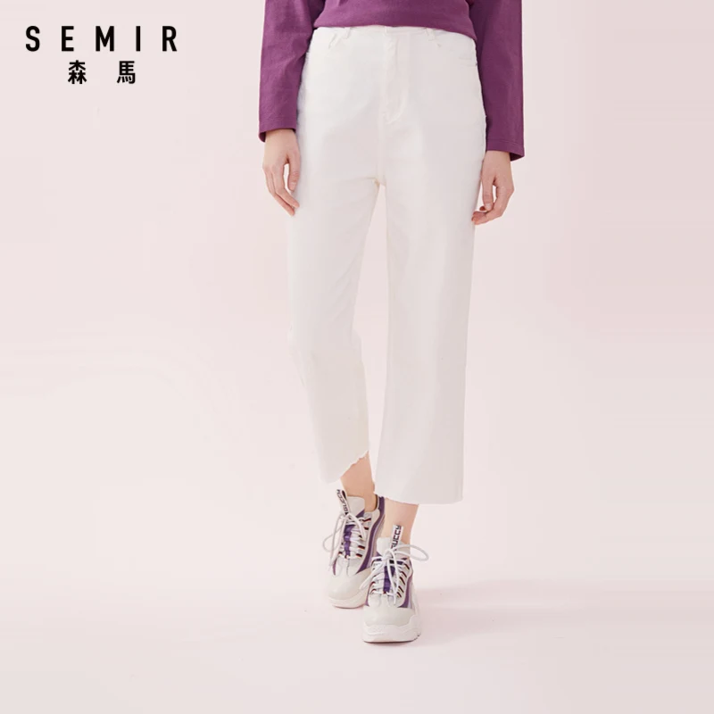 SEMIR Blugi femei 2020 primăvară și toamnă nouă nouă-punct de pantaloni femei subțire pantaloni de culoare solidă