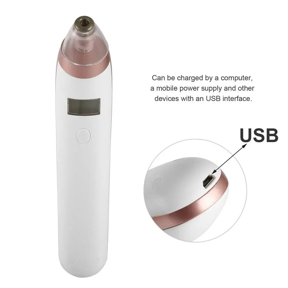 Portabil USB Micro Cristal de Aspirație Coș Grease Remover Porilor Înfrumusețarea Instrument rezistenta Schimbabila Ecran LED Display