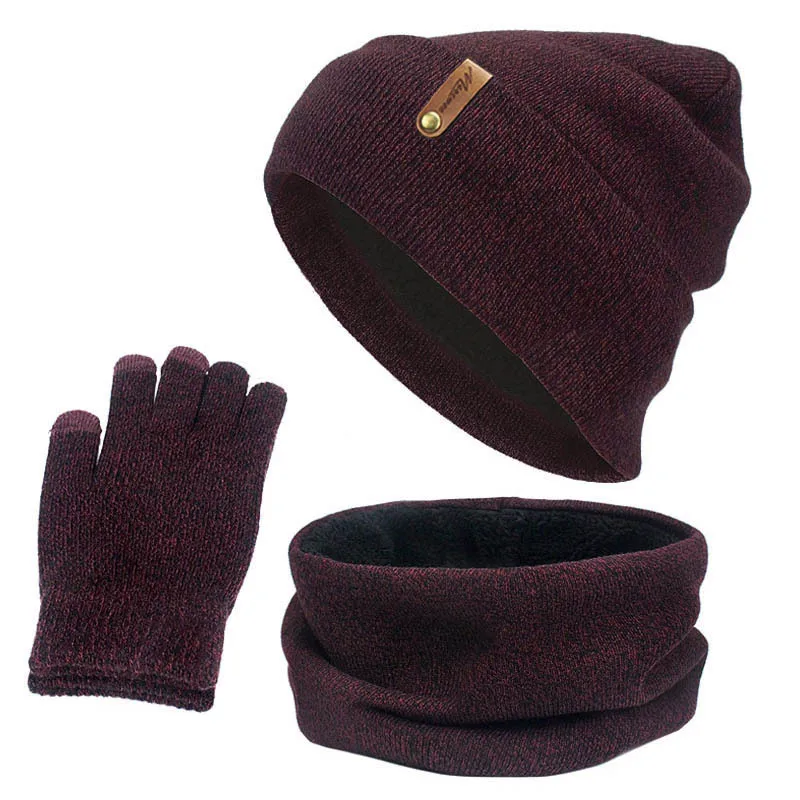 Baldauren trei piese fierbinte stil cald pălărie de iarnă eșarfă mănuși touch screen femei de iarnă pălărie și eșarfă set