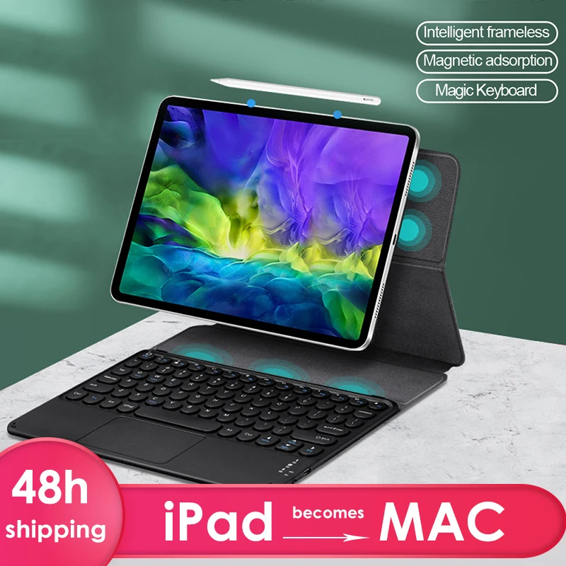 Pentru 2020 iPad Pro 12.9 Magnetic tastatură Caz Flip Smart Acoperi Caz pentru iPad Pro 11 2018 Caz cu Bluetooth, Touchpad Tastatura