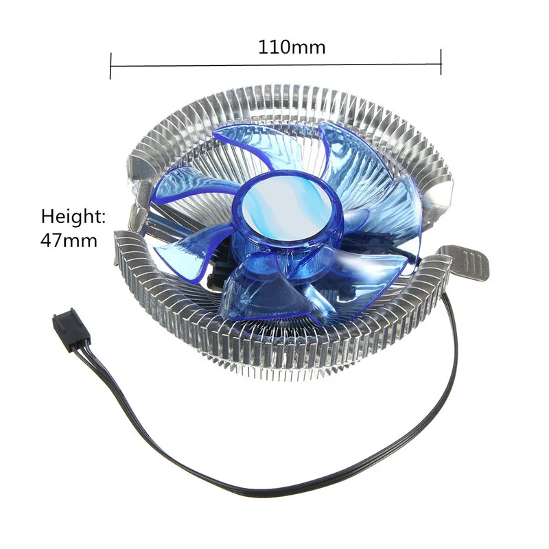 CPU Cooler Ventilator de Radiator Radiator Fanii Albastru Lumină Led-uri pentru Intel LGA775/1156/1155 i3/i5/i7 pentru AMD AM2/AM2+/AM3 Pentru AM4 Ryzen