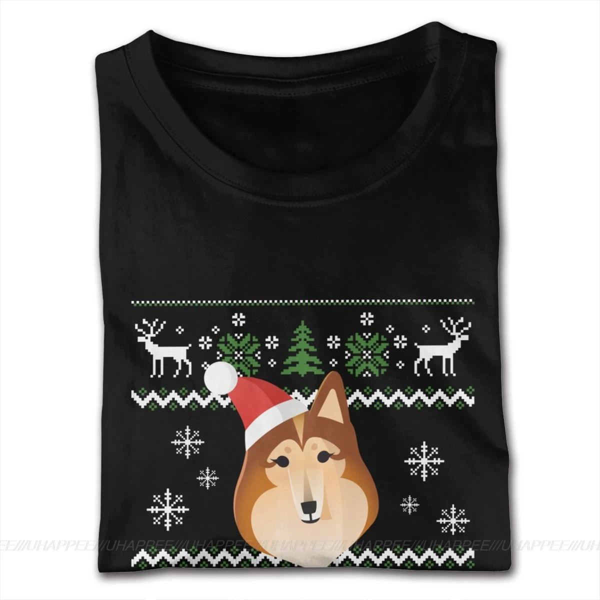 Rough Collie Moș crăciun de Zăpadă de Crăciun tricouri 5XL Pentru Bărbați Noutate Tricouri