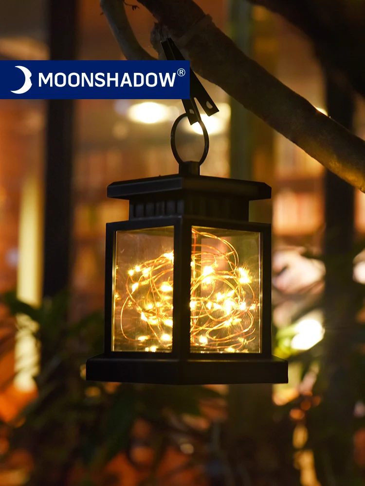 MOONSHADOW Lampă Solară Pătrat Solare de Gradina, Lumini pentru Exterior Pătrat Zână Lumini pentru Petrecere Balcon Vacanta de Iluminat