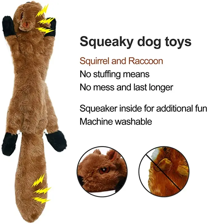 Jucării de pluș Chițăit de Companie Lup Iepure Animal de Pluș Jucărie Câine Mesteca Scartaie Fluierat Implicate Veveriță Jucării pentru Mediu și Câini de talie Mare