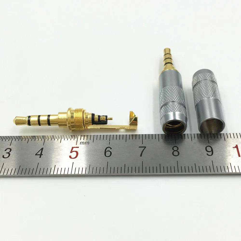 100buc Placat cu Aur 3.5 mm 4Pole Mascul Jack Stereo Mufă Audio de Lipire pentru Reparație DIY Conector pentru Căști