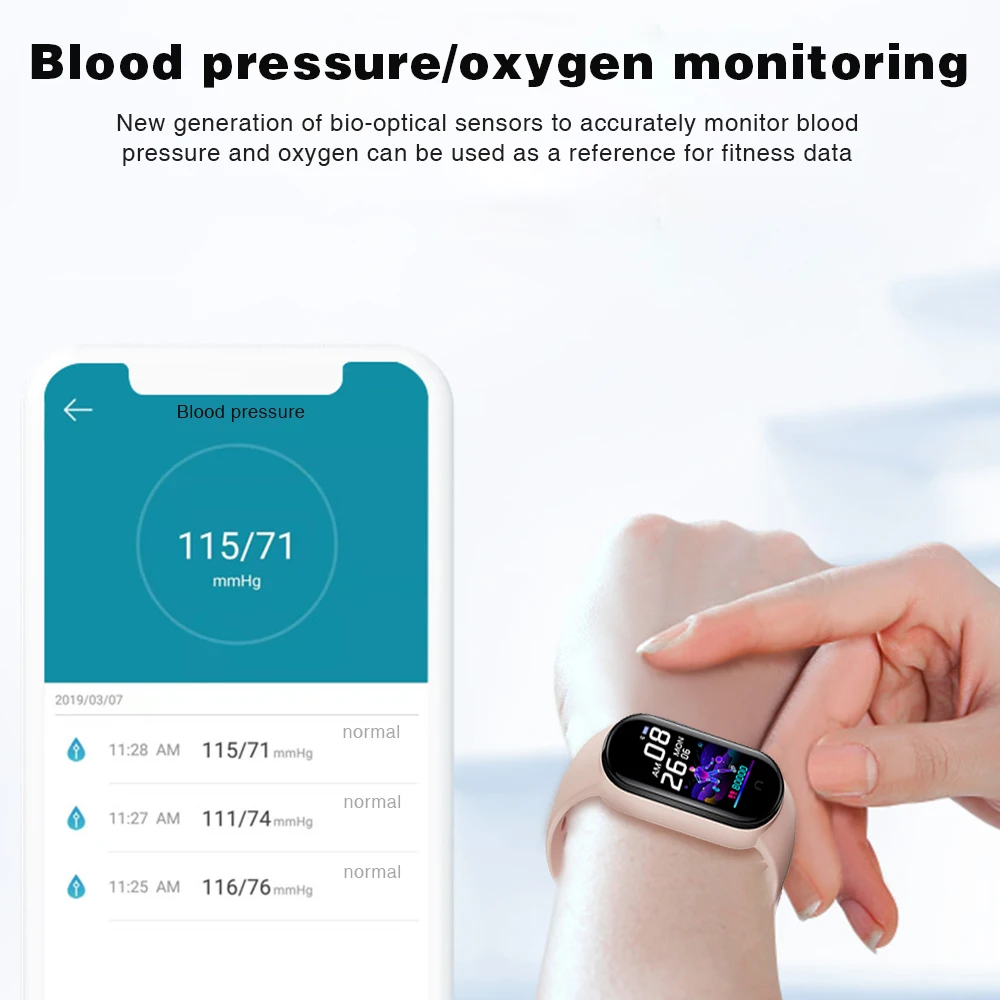 Noul M5 Brățării Inteligente Tensiunii Arteriale/Monitor de Ritm Cardiac/Pedometru USB de Încărcare de Sport Sănătate Brățară Brățară de Fitness Smartwatch