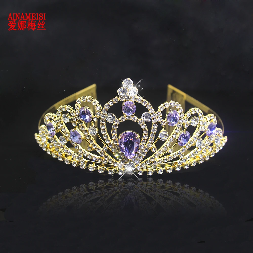 AINAMEISI 5 culori de Cristal, Diademe, Accesorii de Par Aur Coroane Fete Caciula de Nunta de Moda Bijuterii de Păr Coroana de Mireasă