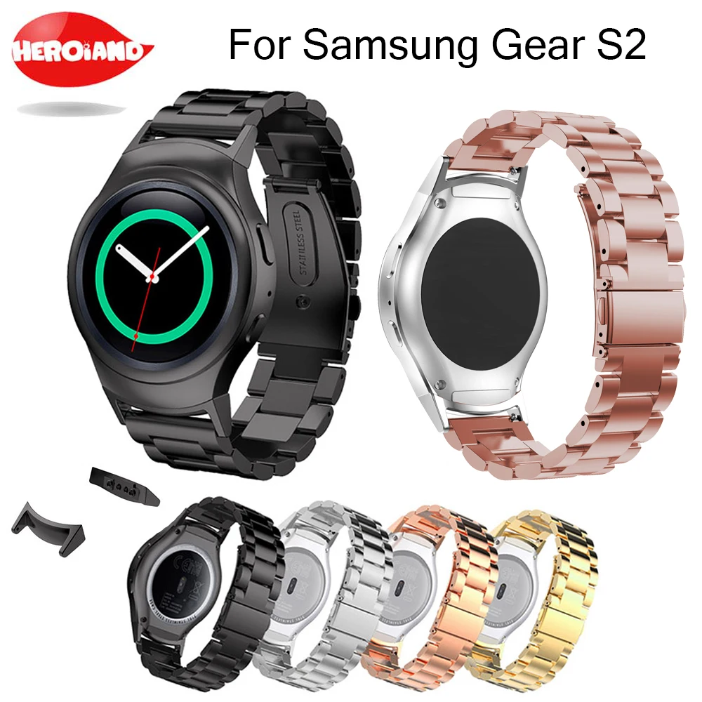 Uita-te la Banda cu conector adaptor, din Oțel Inoxidabil, Metal de Înlocuire Inteligent Watch Band Brățară pentru Samsung S2 SM-R720 / R730