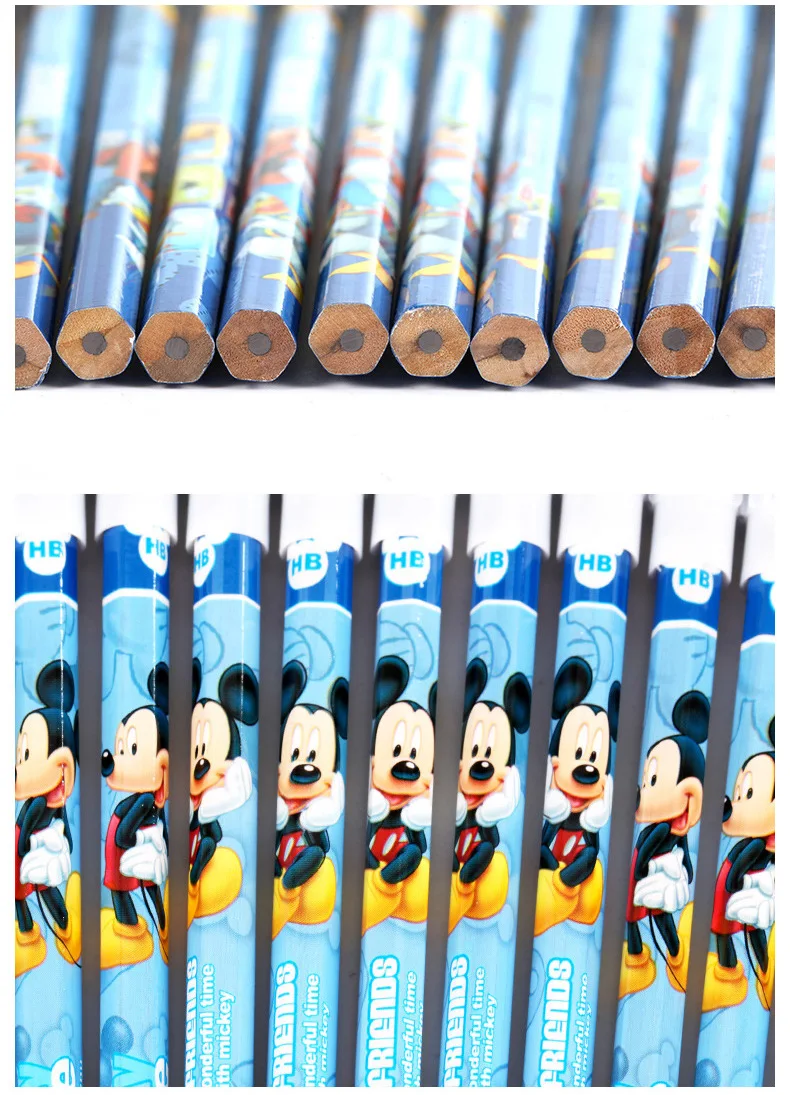 30 BUC copii desene animate creioane cu radiera Disney Frozen Elsa Mickey Sofia creion HB ecologic si non-toxic