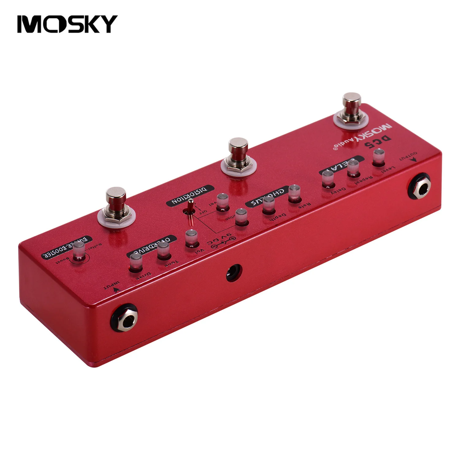 MOSKY DC5 6-în-1 Chitara Multi-Efecte Pedala Full Metal Shell cu True Bypass întârziere efect chitara pedala de chitara accesorii