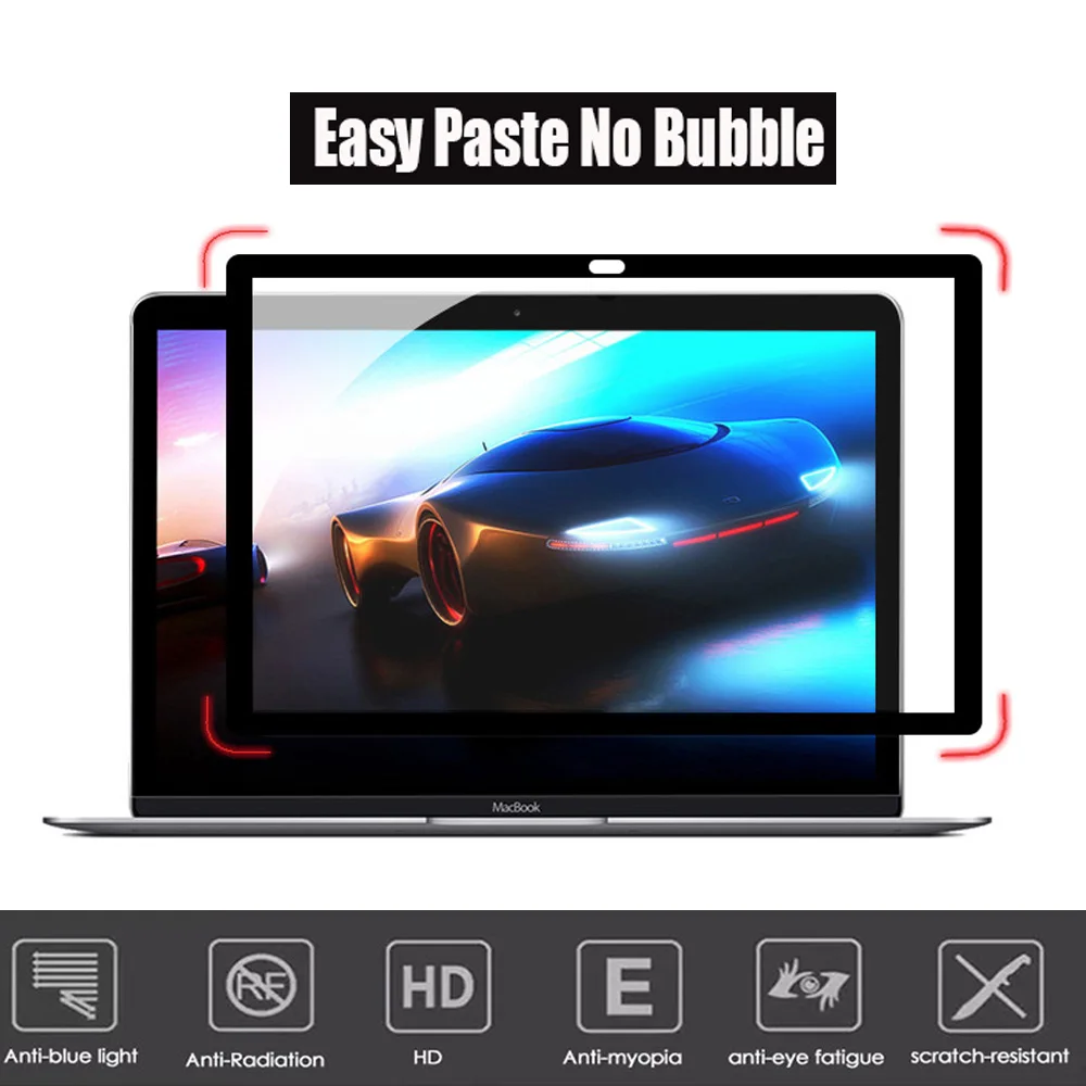 Ușor Lipi Nici o Bulă Ecrane folie de Protecție cu Ramă Neagră Pentru Perioada 2012-, MacBook Pro 13 inch, CD-ROM-ul Model A1278