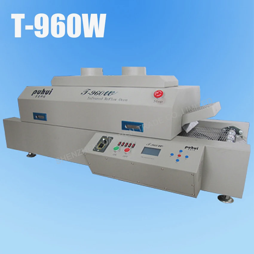 Cinci-canal temperatura reflow masina T-960W 4.5 KW 0-1500 mm/min Singur reflow soldering aparat de sudura
