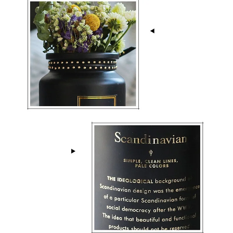 Nordic Mini Negru Vase De Sticla Hidroponice De Plante De Flori Decor Acasă Pentru Dormitor, Camera De Zi De Nunta Decor De Masă Ornamente