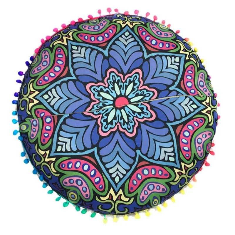 P2018 Creativ Mandala de Colorat Indian Tipărite Caz Textile, Perne Perna Rotunda 43*43 CM Perne P Boem Podea