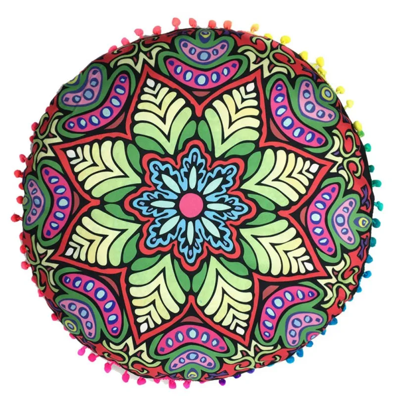 P2018 Creativ Mandala de Colorat Indian Tipărite Caz Textile, Perne Perna Rotunda 43*43 CM Perne P Boem Podea