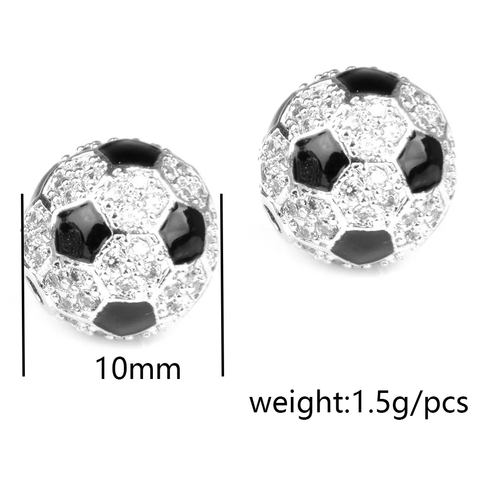 4buc/lot 10 12mm Baschet, Fotbal, Accesorii Margele Pentru Brățară Bijuterii Micro Pave CZ Cubic Zirconia Margele de Vânzare Fierbinte