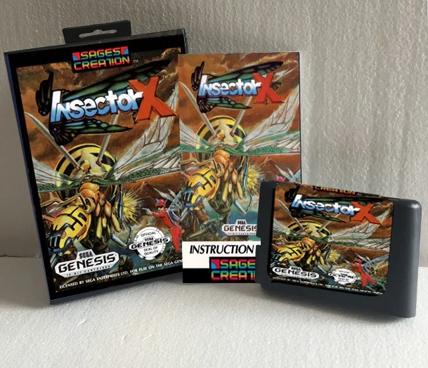 Insector X 16 biți SEGA MD Carte de Joc Cutie Cu Manual Pentru Sega Mega Drive Pentru Genesis