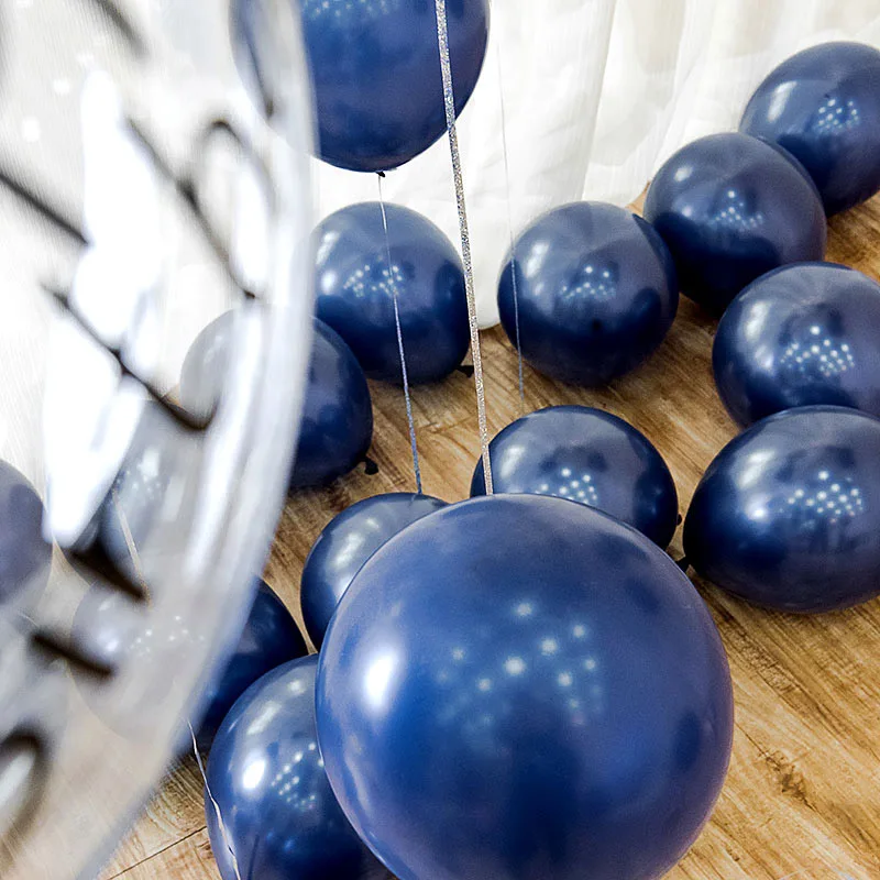 1 Set de 12 inch Noctiluca albastru balon Latex 18 inch Inima Mat albastru-închis baloane Ziua de naștere petrecere de nunta de decorare consumabile