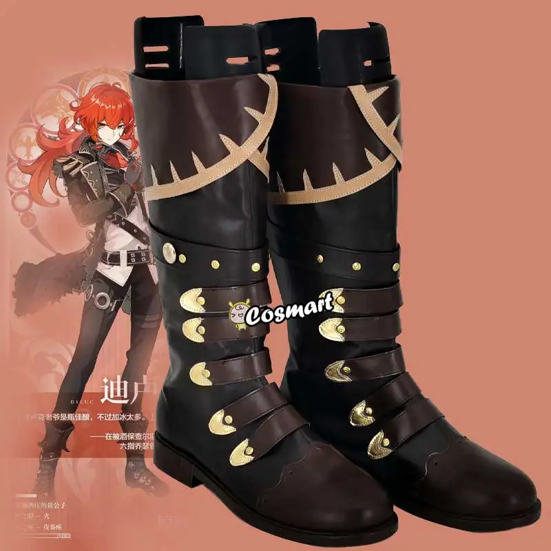 [Customize] Joc Genshin Impact Diluc Cizme De Halloween Cosplay Pantofi Noi 2020
