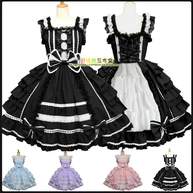 6 Tipuri Fată Printesa Cenusareasa Rochie De Halloween Victorian Gothic Lolita Rochie De Cosplay Costum Stratificat Femei Partid Maid Dress