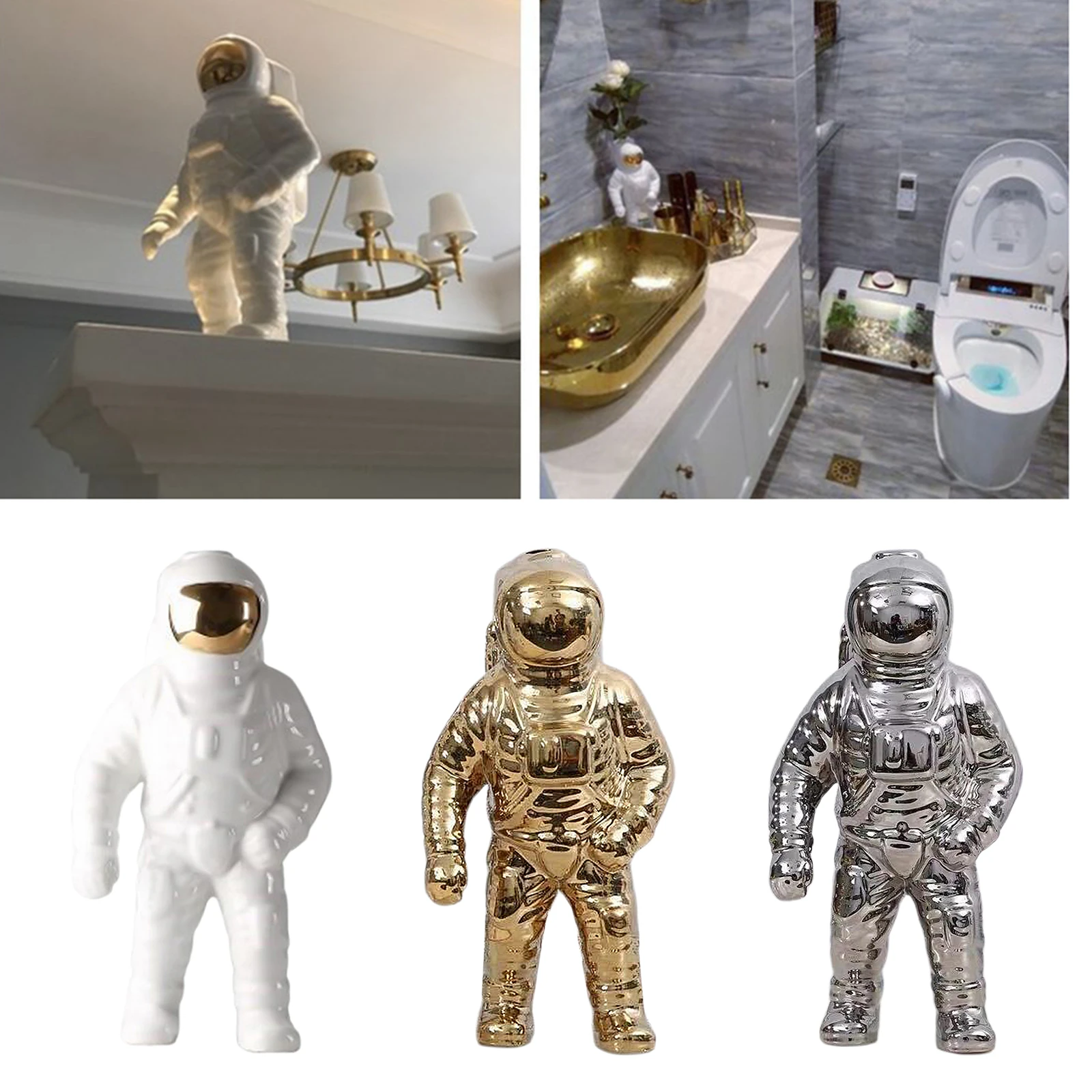Astronaut Figurina Ceramica Cosmonaut Ornament Statuie Figura Decoruri Jucarii Copii