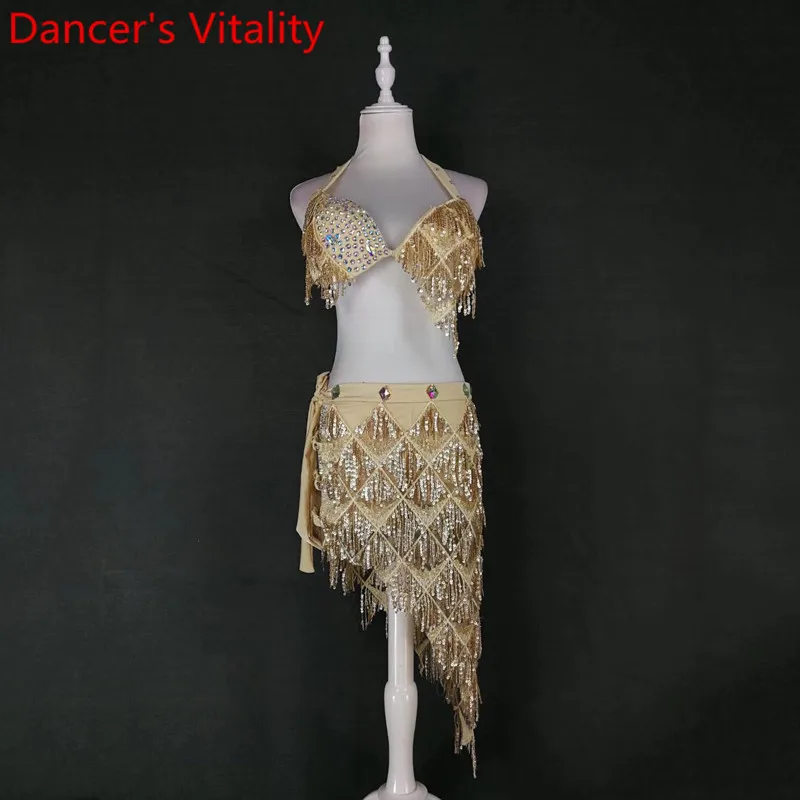 Personalizate De Burtă De Dans Practică Sling Stras Sutien Cu Paiete, Hip Eșarfă Oriental Dans Indian Purta De Performanță Costum De Haine Set