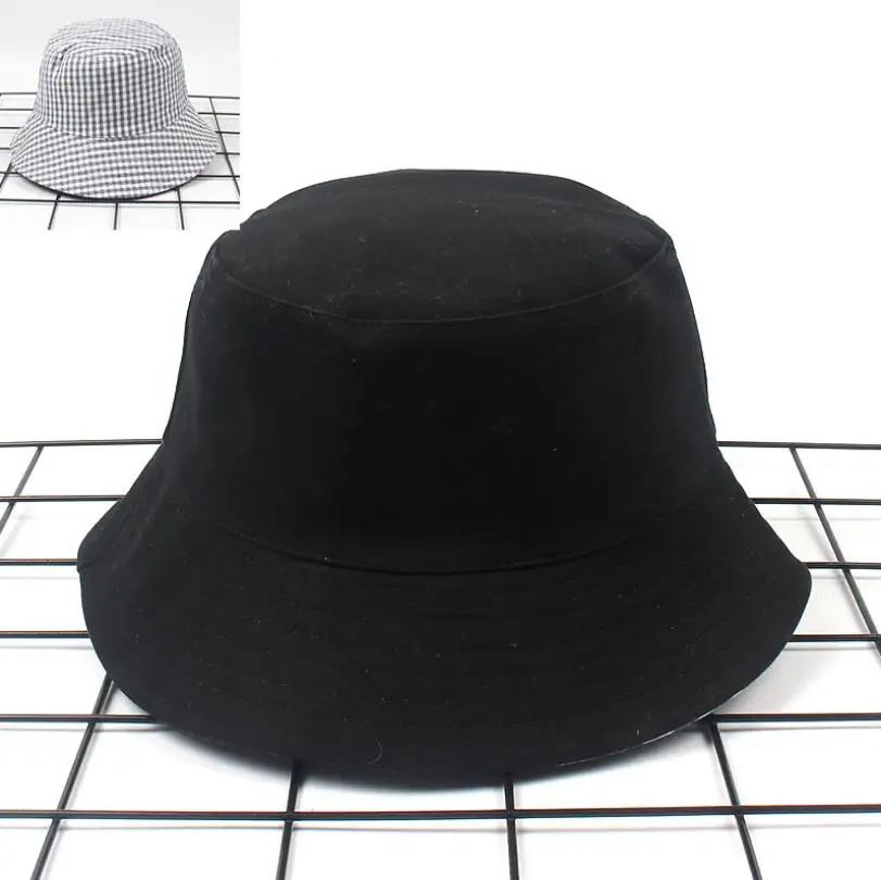 2019 Reversibile 6 culori carouri Galeata Palarie unisex chapeau moda pescuit pălărie Bob Capace femei bărbați panama pălărie de soare de vară capac