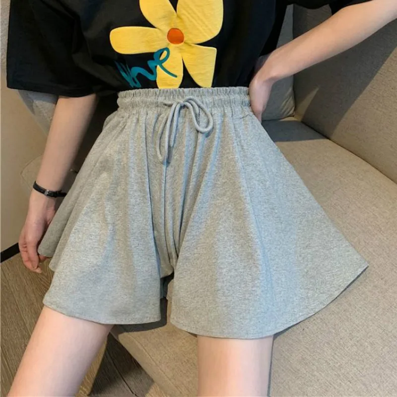 Pantaloni Scurți Femei Gri Negru Cordon Solid Mai Nou Moda Fete Dulci Elevii Confortabil Trendy Harajuku Elegant Fierbinte De Vânzare În Vrac