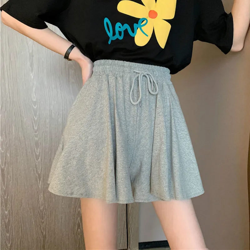 Pantaloni Scurți Femei Gri Negru Cordon Solid Mai Nou Moda Fete Dulci Elevii Confortabil Trendy Harajuku Elegant Fierbinte De Vânzare În Vrac