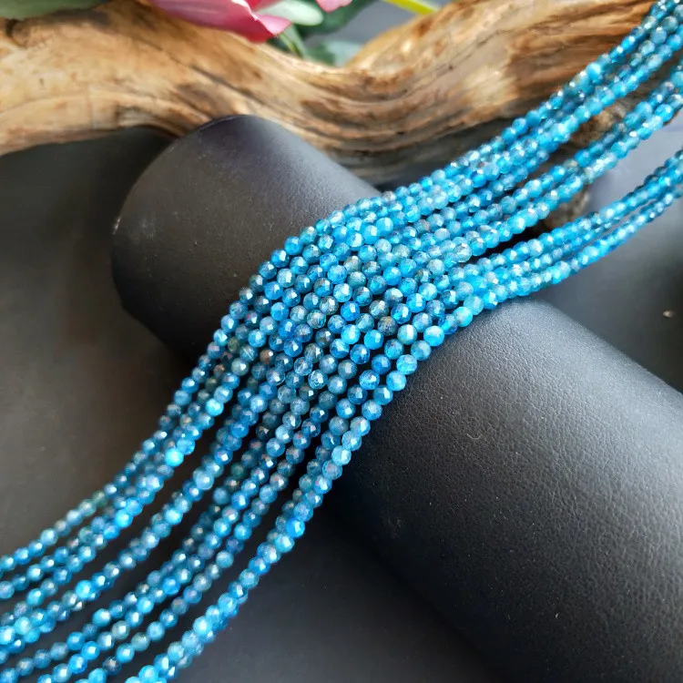 Margele vrac Apatit fatetate rotund albastru 2/3/4/6/8/10mm 14inch pentru bijuterii DIY face FPPJ en-gros margele natura