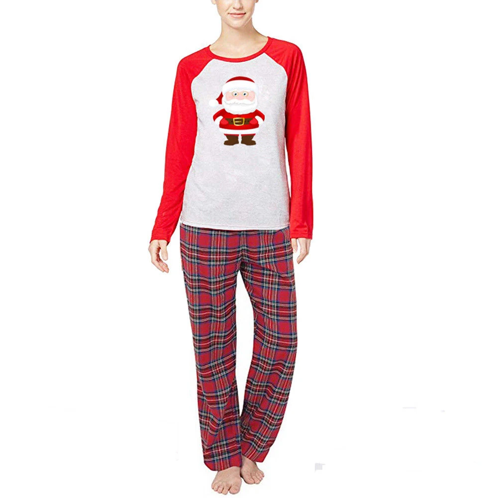 De crăciun, Familia Potrivire Set de Pijama Femei Barbati Copii Xmas Pijamale Pijamale Mos craciun desene animate tricou și pantaloni jambiere Utilaje