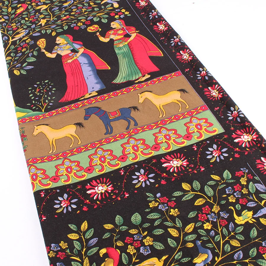 Vintage Etnice Stil Indian Lenjerie de pat din Bumbac Tesatura de Cai Fata de Mozaic DIY Pânză de Cusut, Quilting Materiale Pentru Saci