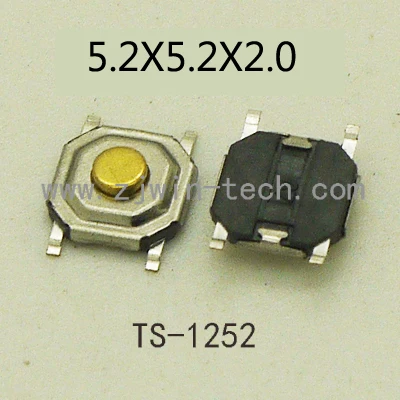 Rolă Ambalare 1000PCS 5.2x5.2MM Serie SMT 4PIN Metal Tactice Push-Button Switch Întrerupător tactil Tasta butonul Difuzor Audio buton ect