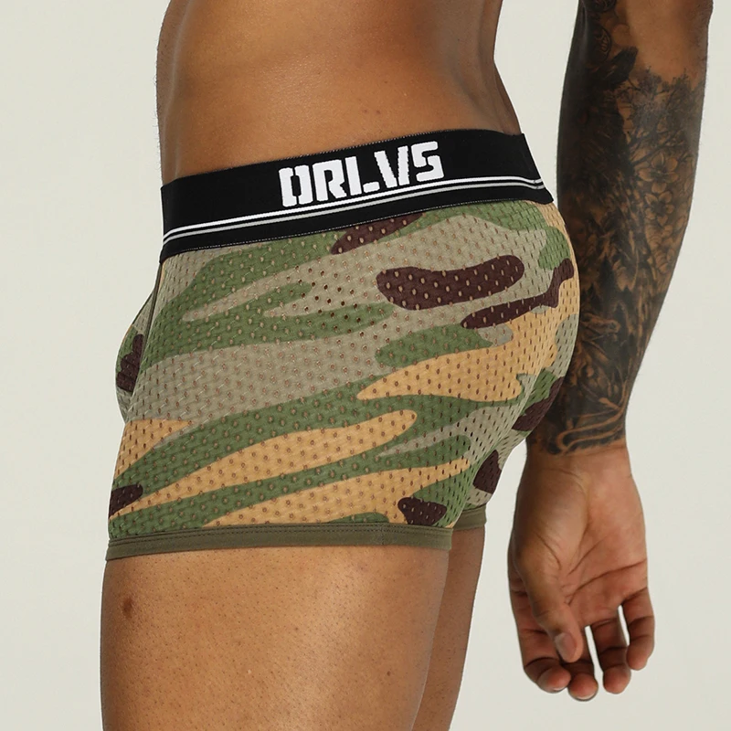 ORLVS Brand de lenjerie de corp de sex masculin bărbați boxer cueca tanga iute uscat ropa interior hombre bărbați boxeri respirabil calzoncillo pentru bărbați