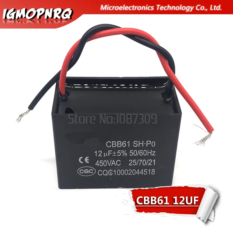 2 buc CBB61 12uf incepand de capacitate AC Ventilator Condensator igmopnrq 450V CBB de funcționare a Motorului Condensator