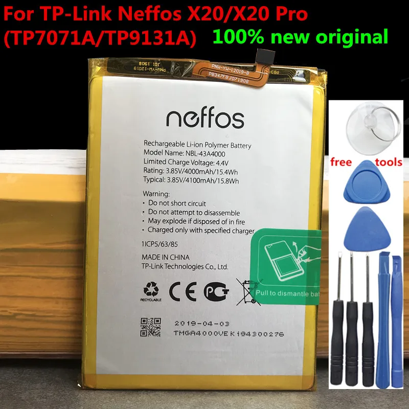 Nou, Original, de 4100mAh NBL-43A4000 Acumulator de schimb Pentru TP-Link Neffos X20/X20 Pro TP7071A TP9131A Baterii de Telefon Mobil