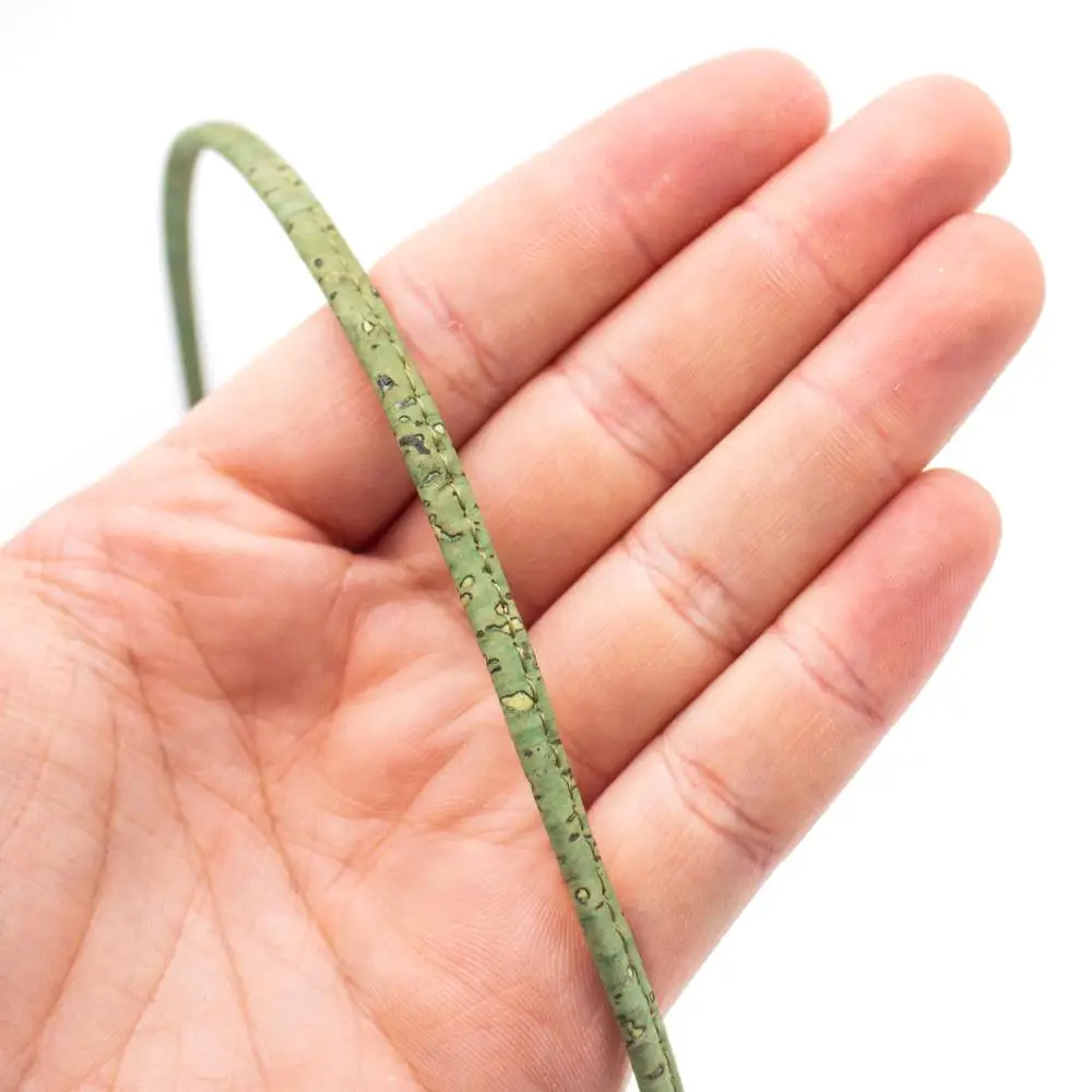 10meter 5mm Rotund verde plută cablul de plută portugheză bijuterii consumabile /Constatări cablu vegan material COR-406-10