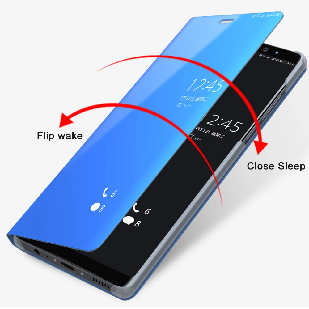 OPUS F3 Plus Capac Caz de Lux Smart Mirror View Flip din Piele de 360 de Telefon Complet Înapoi Coajă Pentru OPPO F3 Plus F3+ Negru Cazul 6.0 inch
