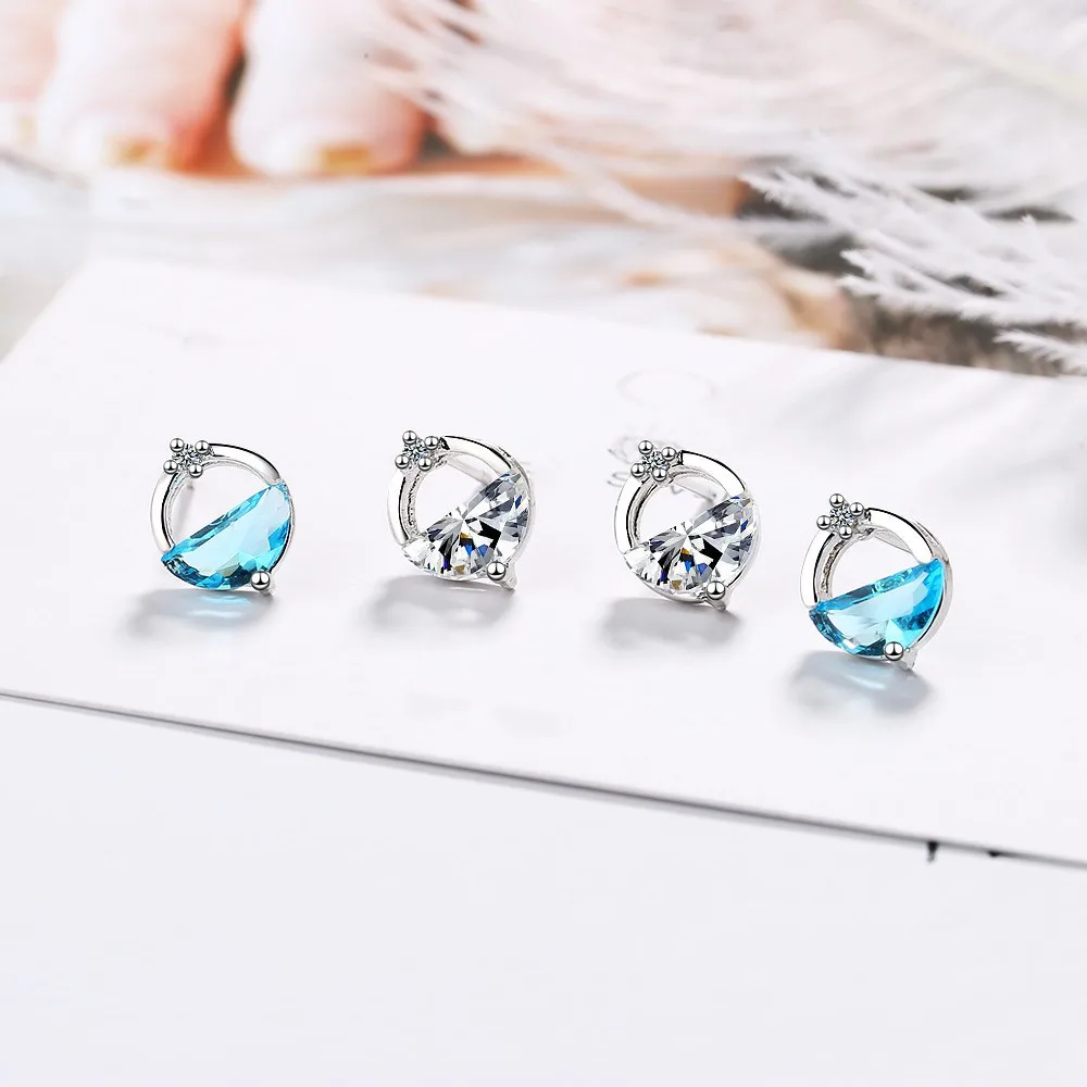 SHDEDE Seturi de Bijuterii Pentru Femei Colier Cercei Pandantive Rotunde CZ Cristal Cubic Zirconia Partid Cadou de Accesorii de Moda