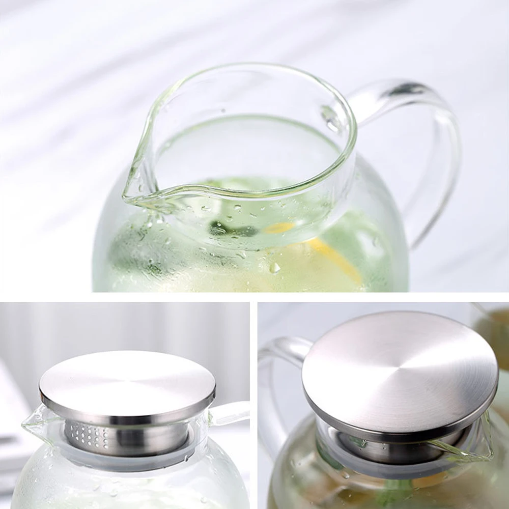 1300 / 1800 ml Stilul de Euro Sticla Ceainic cu Filtru din Oțel Inoxidabil ceai cană lapte suc de iarbă Ultra clear Aragaz-top în condiții de siguranță