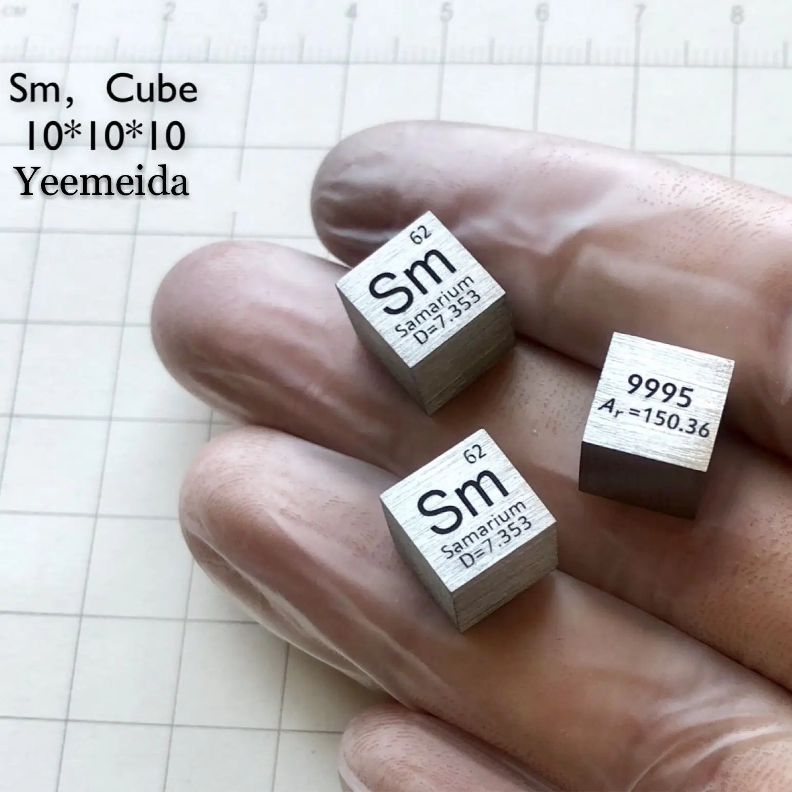 99.95% pur Samariu Sm cub de Metal 10mm 7.45 g