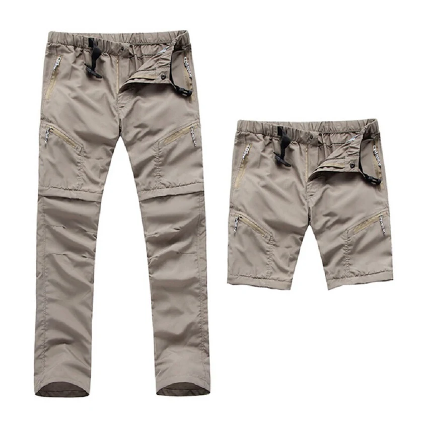 Bărbați Vara Detasabila Pantaloni uscare Rapidă Respirabil în aer liber, Pescuit, Drumeții Pantaloni Buzunar Secret Soft Shell Pantaloni