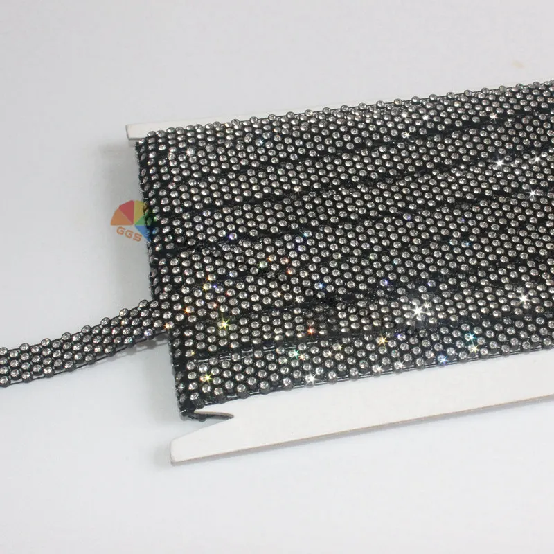 3 4 linii Aproape stras mesh trim lanț Alb Negru din Plastic DIY Bijuterii Costum Aplicatiile diamante panglică de cristal banding
