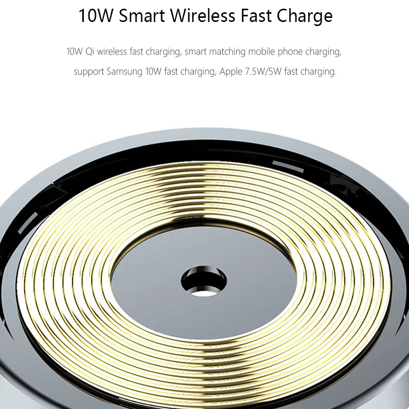 Masina Sta Titularul Qi fără Fir, Încărcare Rapidă 10W Mașină Rapidă de Încărcare pentru Samsung iPhone Airpods Wireless Charging Pad Car Dock de Bază