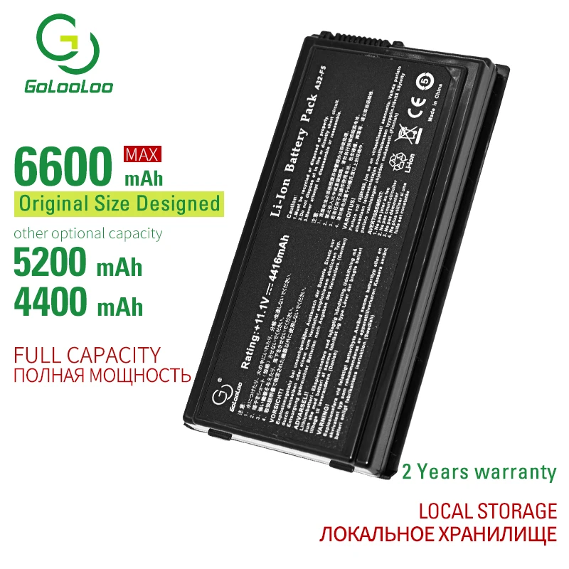 Golooloo 5200mAh 6CELL A32-F5 Noua baterie de laptop pentru Asus F5C F5M F5R F5SL X50RL X50SL X50V X50VL 90-NLF1B2000Y a32-f5 6 celule