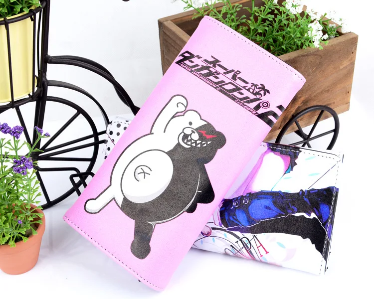 Anime Danganronpa: Trigger Happy Ravagii Portofel Negru și Ursul Alb Proiectil Roata de Dans Sper Vârf Academia Anime Mână Portofelul