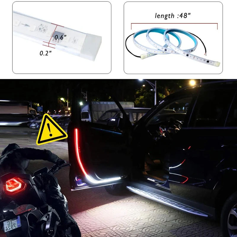 Portiera Lumina de Avertizare Deschidere Auto Lumini cu LED-uri de bun venit Decor Lampa de Benzi Anti Coliziune din Spate Lumina de Siguranta