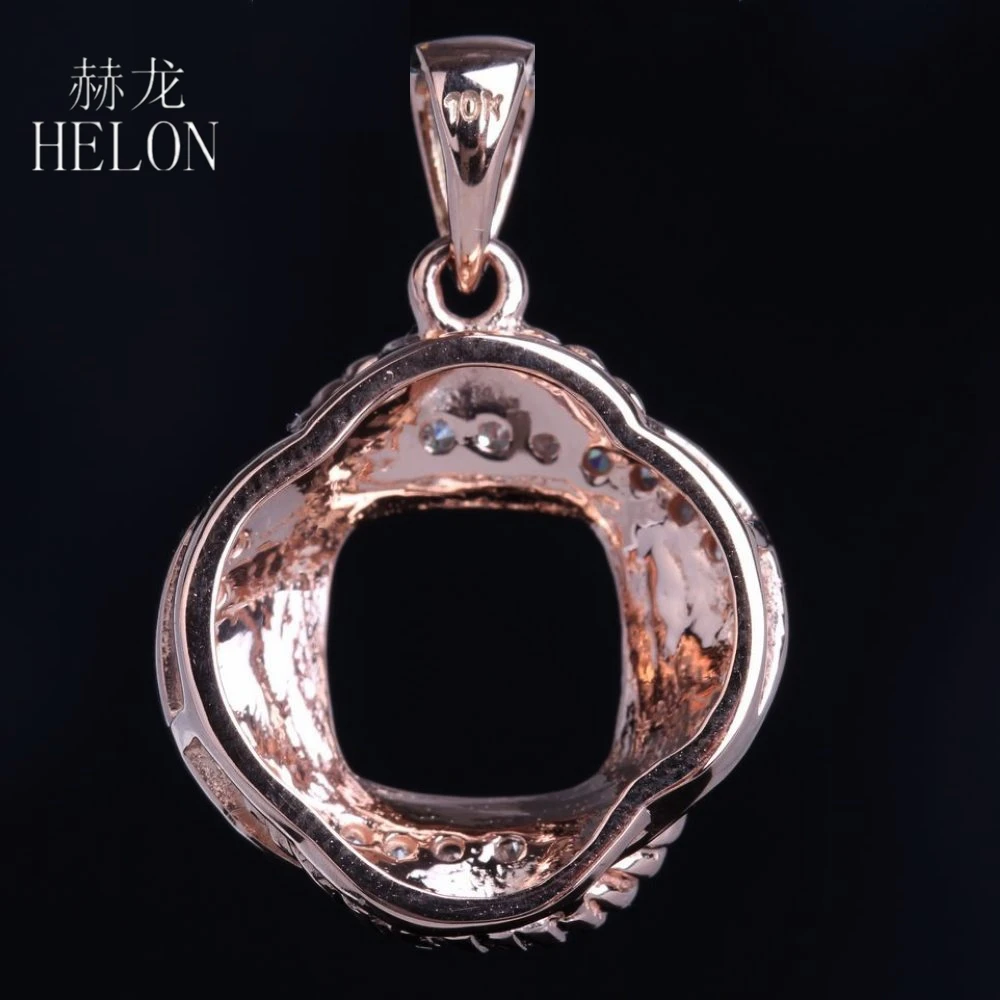 HELON pernite 9X9mm Solid Aur de 14k Diamante Naturale Semi Muntele Pandantiv Femei Bijuterii Fine Diamante Pandantiv Setare