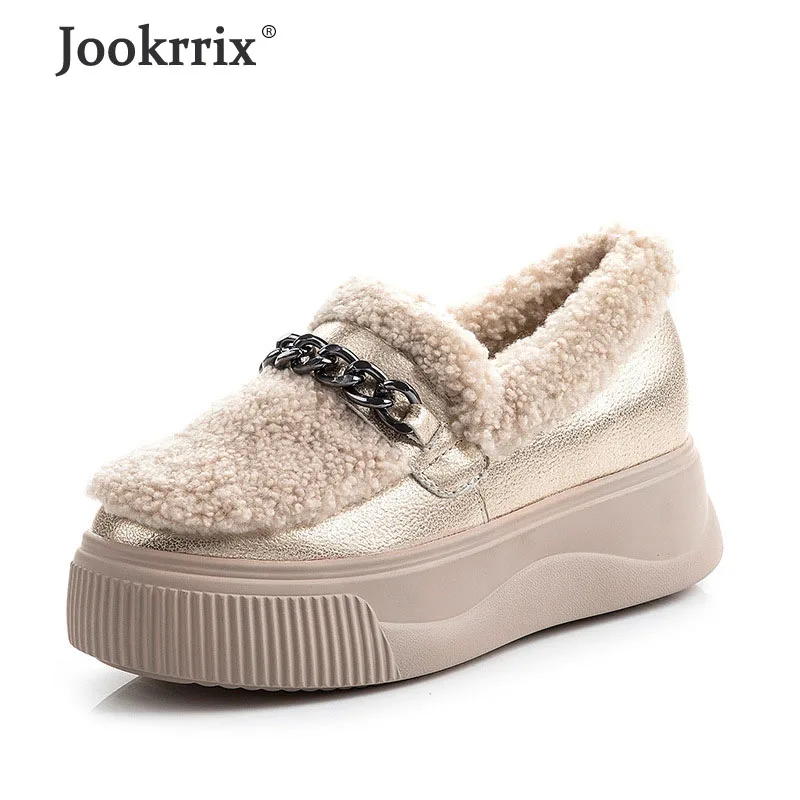 Jookrrix 2019 Femei de Moda Pantofi din Piele naturală Pentru Femei Indesata Confortabil Adidași Doamna Crescut 7cm Pene Talpă Groasă