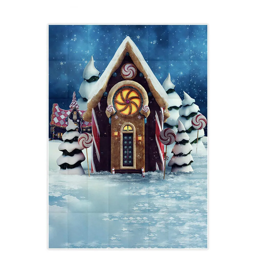 Lyavshi fundaluri pentru fotografie de studio de basm scena colorate casa de turtă dulce acadea fundal de Crăciun foto